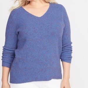 ✨3/$30 Old Navy Blue Marled V-Neck Cozy Sweater